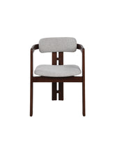 Fï Chair Donker Walnoot in Taupe-Grijs Stofbekleding